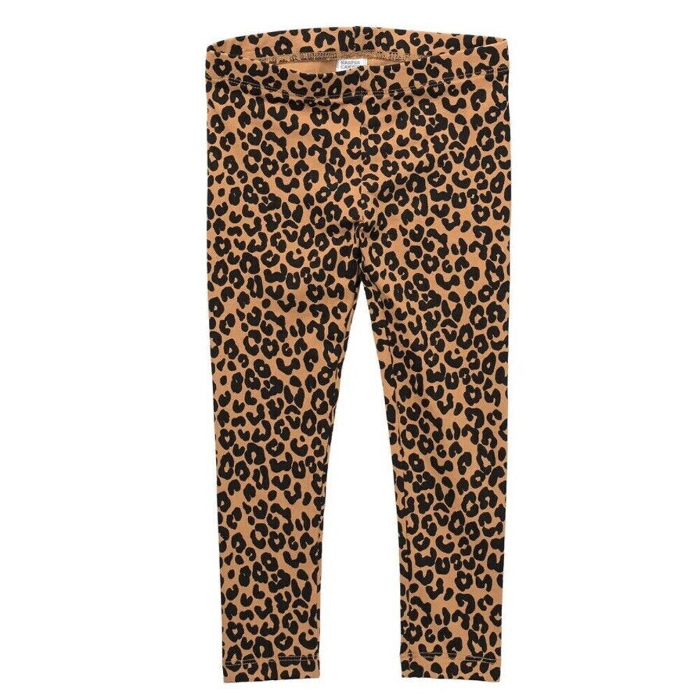 Women's Harper Canyon Kids Printed Favorite Leggings Tan Biscuit Leopard Size 3